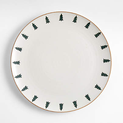 Green Trees Stoneware Dinner Plate