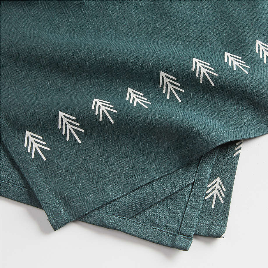 Winter Reindeer Green Organic Cotton Dish Towels, Set of 2 +