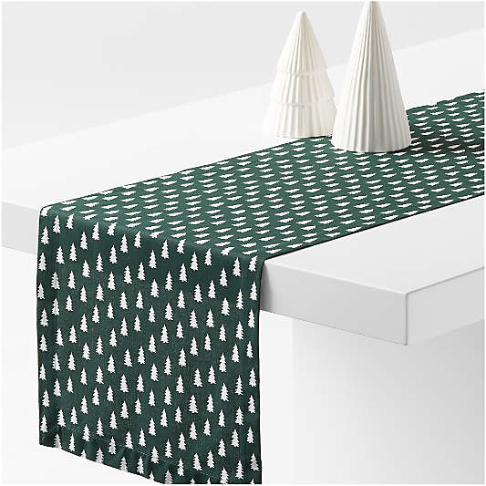 Green Trees Embroidered Table Runners
