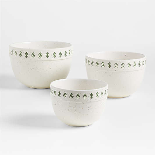 Green Trees Mixing Bowls, Set of 3