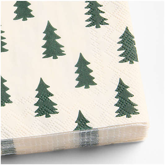 Green Trees Paper Cocktail Napkins by Hester and Cook