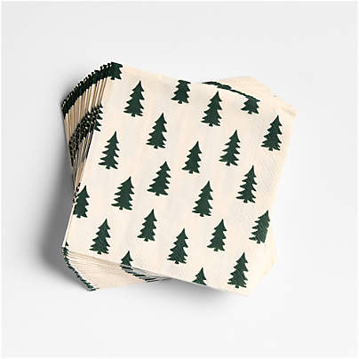 Green Trees Paper Cocktail Napkins by Hester and Cook