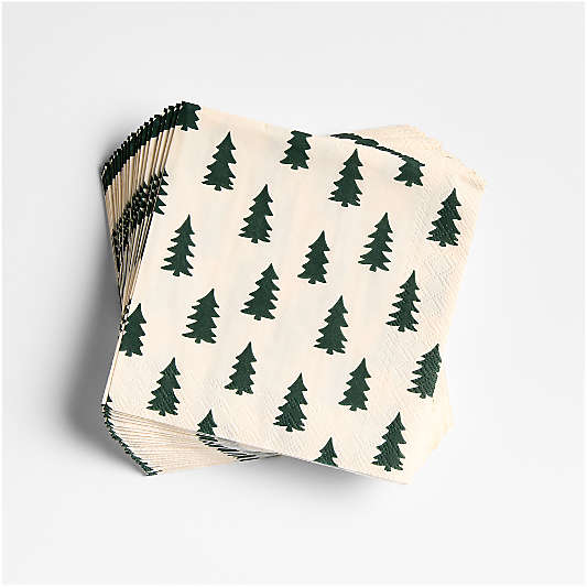 Green Trees Paper Cocktail Napkins by Hester and Cook