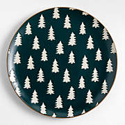 Green Trees Round Stoneware Platter