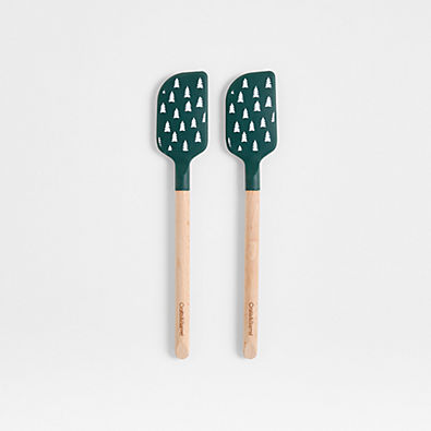 View Green Trees Silicone and Wood Mini Spatulas, Set of 2 details