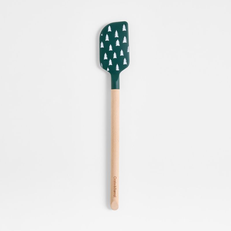 Green Trees Silicone and Wood Spatula - image 0 of 3