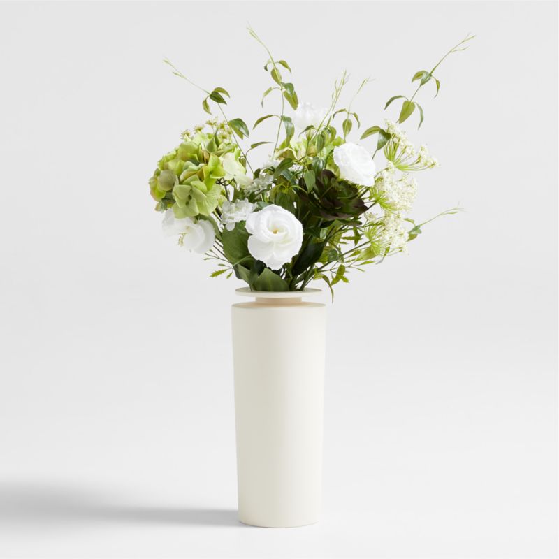 Faux Green and White Greenery Plant Bouquet