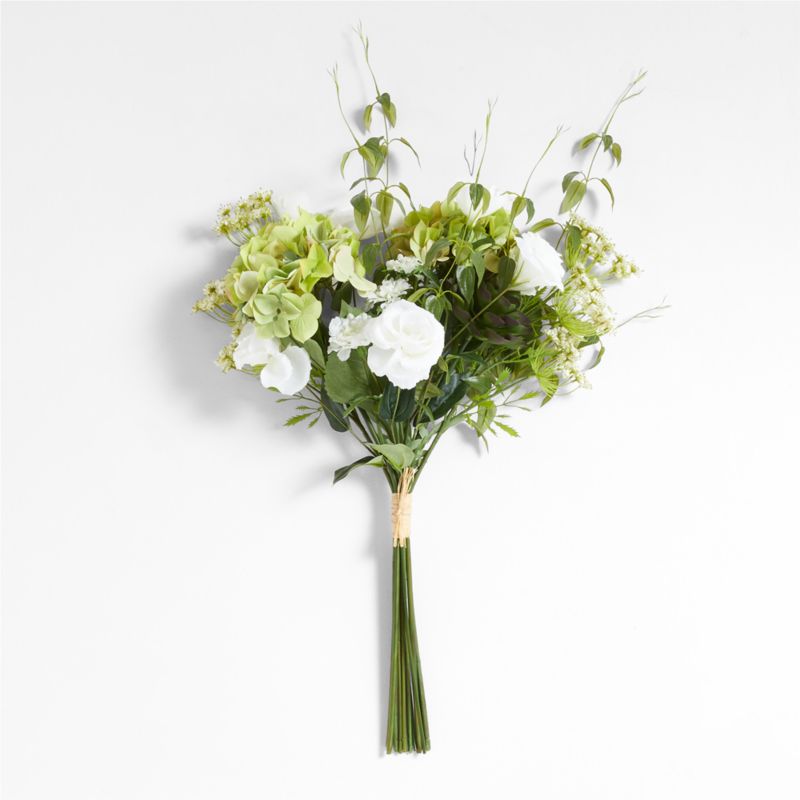 Faux Green and White Greenery Plant Bouquet
