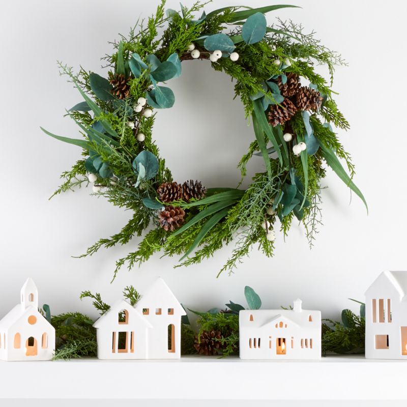 White Ceramic Holiday Ranch House - image 1 of 13