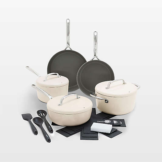 Greenpan ™ GP5 Cloud Cream Hard-Anodized Ceramic Non-Stick 14-Piece Cookware Set