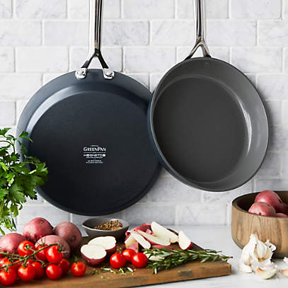 Greenpan GP5 Cloud Cream Hard-Anodized Ceramic Non-Stick 9.5 and 11 Fry  Pan Set + Reviews, Crate & Barrel in 2023