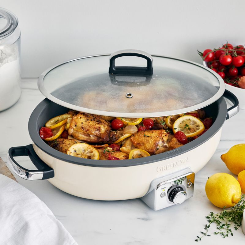 GreenPan ™ Elite Oval Electric Skillet in Cloud Cream - image 5 of 7