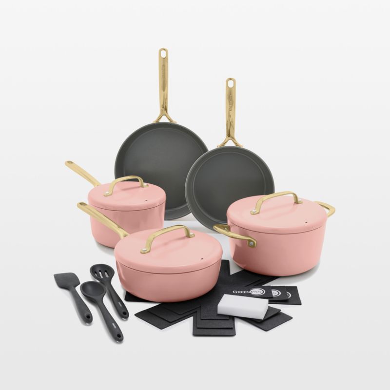 GreenPan ™ GP5 Dusty Rose Ceramic Non-Stick 14-Piece Cookware Set with Champagne Handles - image 0 of 7