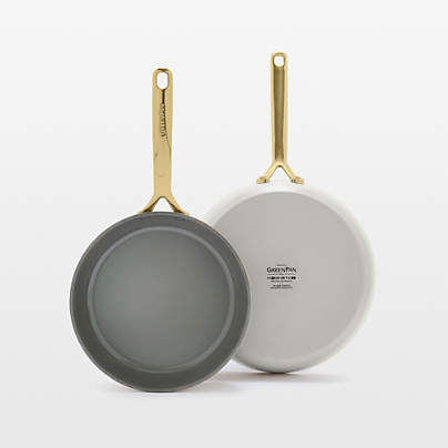 GreenPan ™ GP5 Cloud Cream Ceramic Non-Stick 2-Piece Fry Pan Set with Champagne Handles