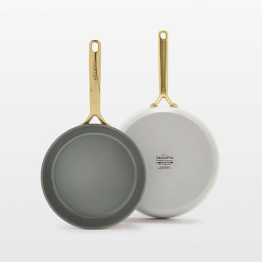 GreenPan ™ GP5 Cloud Cream Ceramic Non-Stick 9" and 11" Fry Pans Set with Champagne Handles