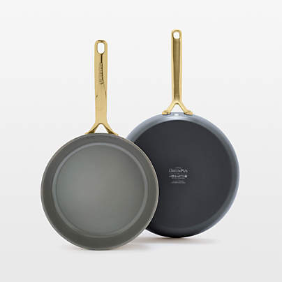 GreenPan ™ GP5 Slate Ceramic Non-Stick 9" and 11" Fry Pans Set with Champagne Handles