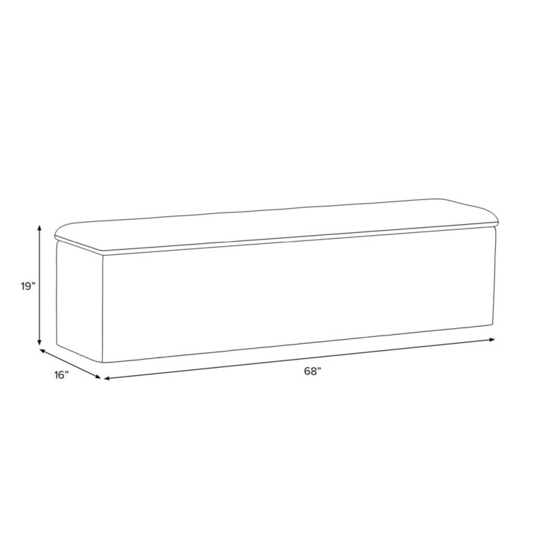 View Greenwich 68" White Upholstered Storage Bench - image 3 of 7