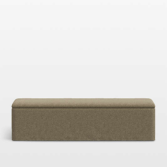 Greenwich 68" Warm Grey Upholstered Storage Bench