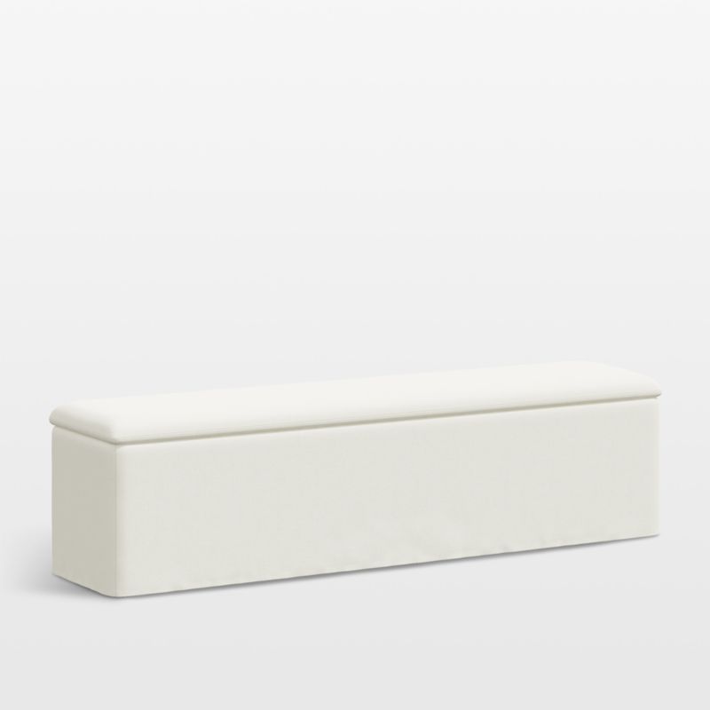 Greenwich 68" White Upholstered Storage Bench - image 3 of 7