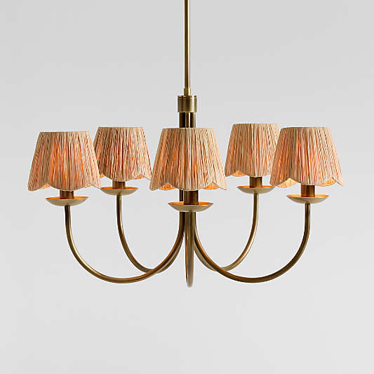 Greta Scalloped Raffia Kids Chandelier