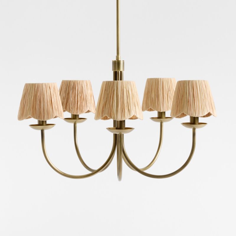 Greta Scalloped Raffia Kids Chandelier - image 2 of 9