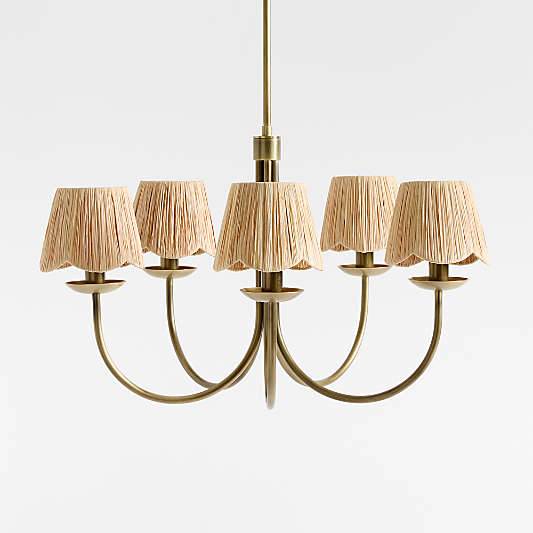 Greta Scalloped Raffia 26" Kids Chandelier