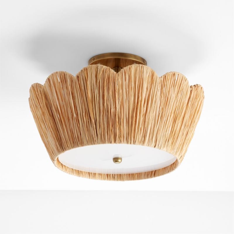 Greta Scalloped Raffia 18" Flush Mount Light - image 10 of 14