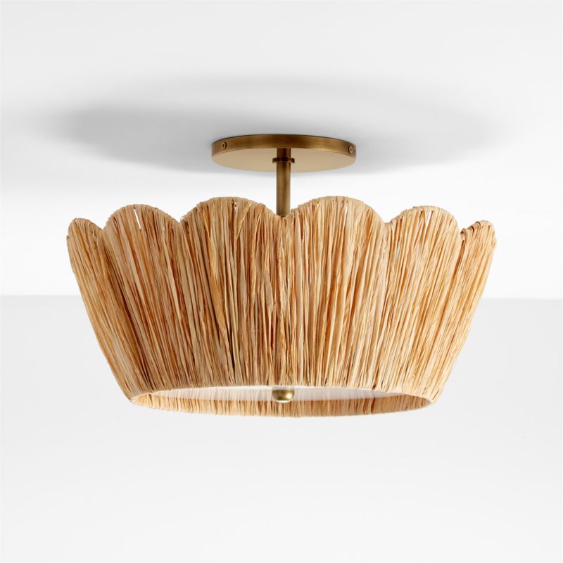 Greta Scalloped Raffia 18" Flush Mount Light - image 11 of 14