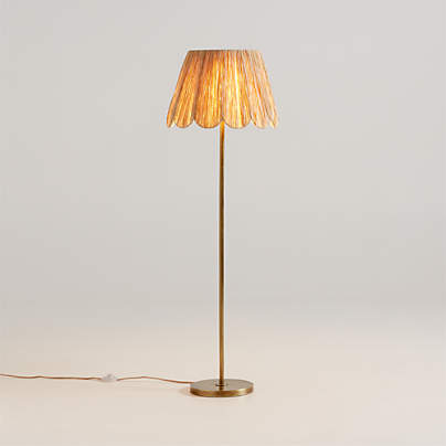 Greta Scalloped Raffia Floor Lamp