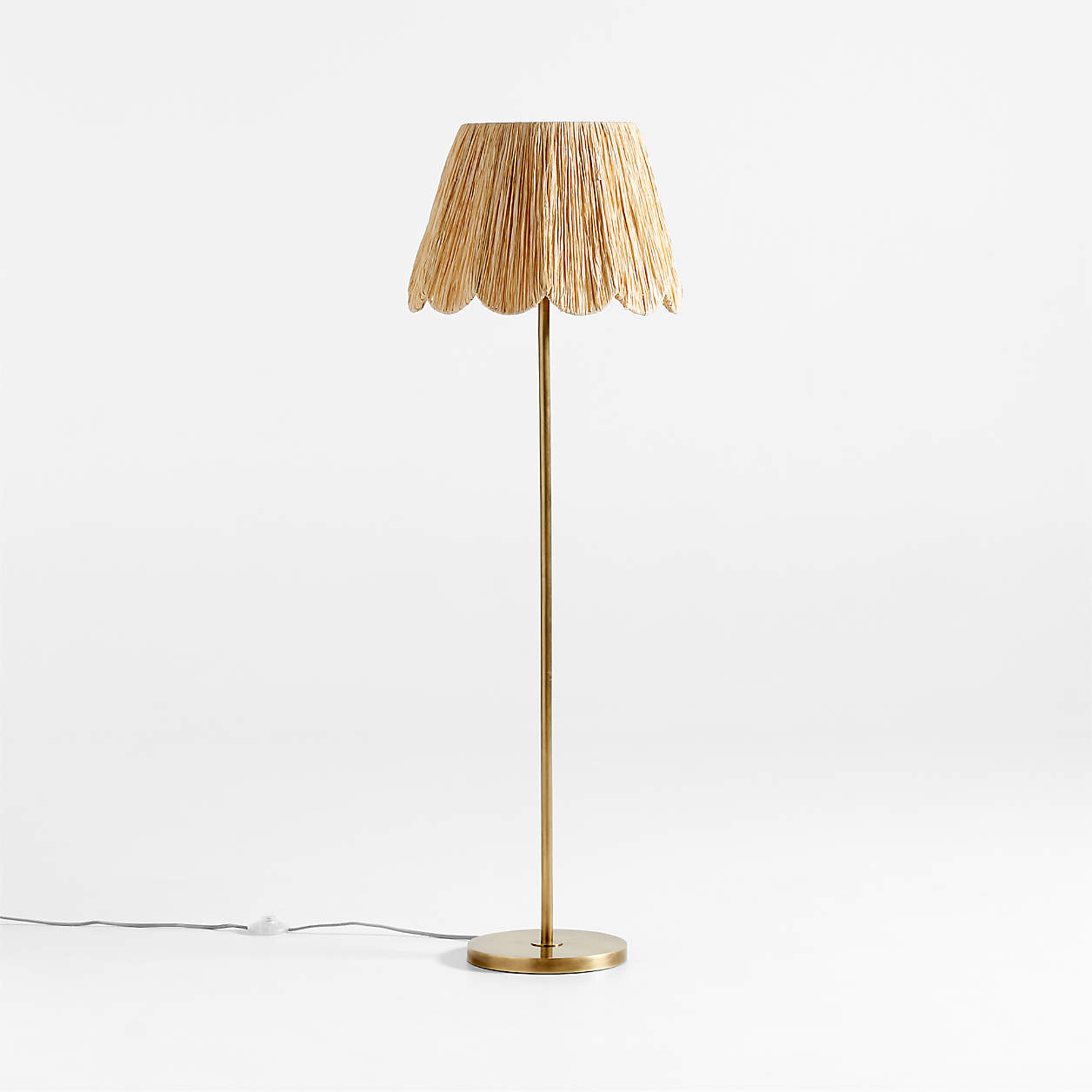 Greta Scalloped Raffia Floor Lamp + Reviews | Crate & Kids