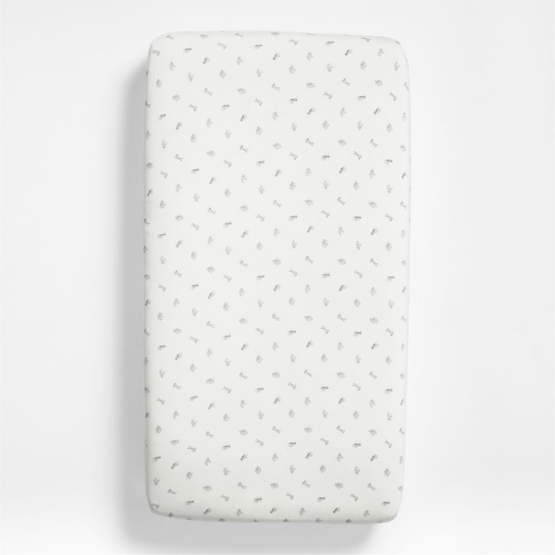 Baby's First Grey Animal Organic Cotton Heathered Jersey Baby Crib Fitted Sheet - image 3 of 6