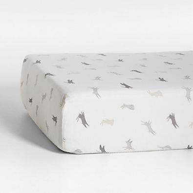 View Supersoft Grey Bunny Gauze Organic Cotton Baby Crib Fitted Sheet details
