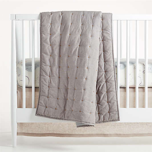 Grey Chambray Crib Quilt