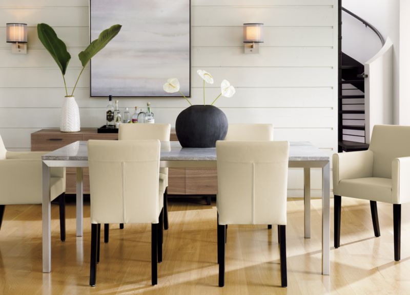 Lowe Ivory Leather Dining Chair with Ebony Wood Legs - image 10 of 16