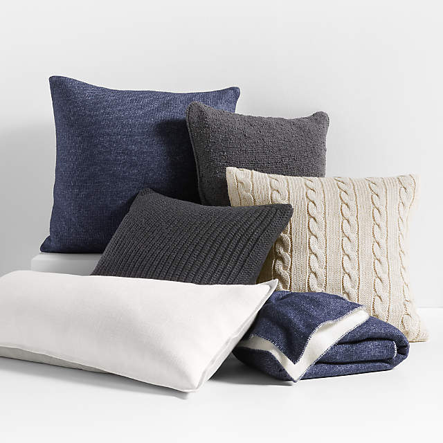 Cream knit pillow sales