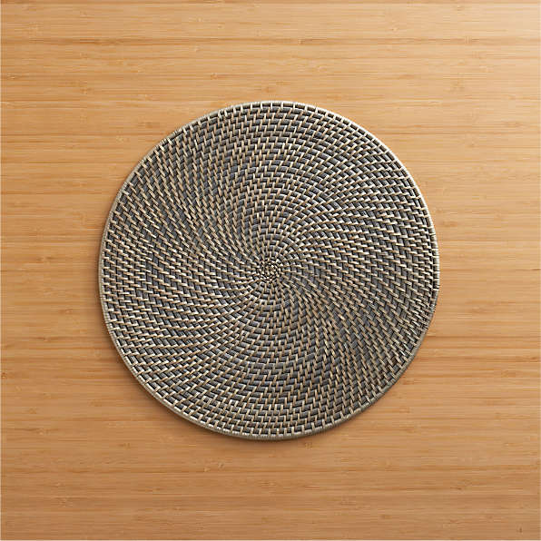 Braided Rattan Placemats Farmhouse Table Mats Set for Dining Table Ana Home 11.8 Table Placemats Set of 4 Round Table Placemats
