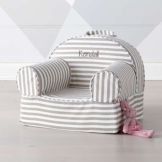 Small Grey Stripe Nod Chair Cover