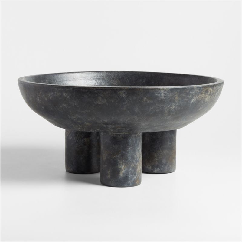 Black Tri-Footed Ceramic Centerpiece Bowl