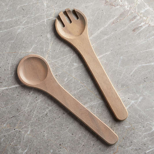 Two-Piece Grey Wood Serving Set