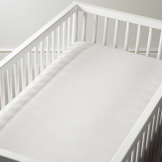 Organic Grey Woven Stripe Crib Fitted Sheet