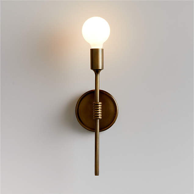Andre Brass Wall Sconce Bathroom Vanity Light + Reviews Crate & Barrel