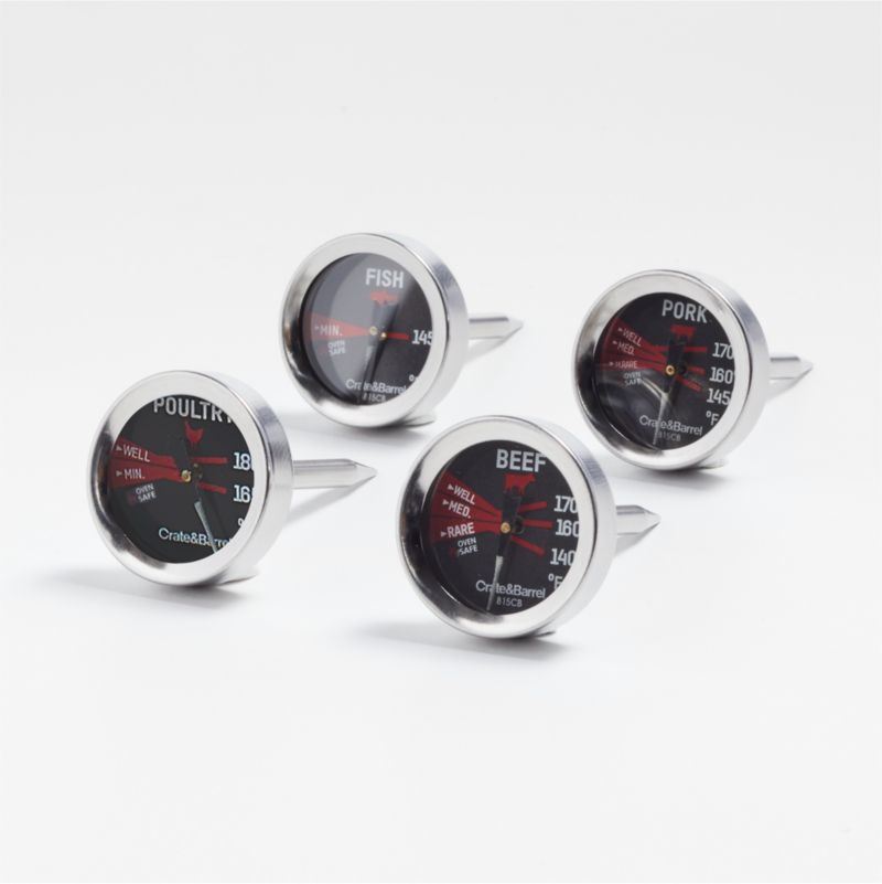 Crate & Barrel Grill Button Thermometers, Set of 4