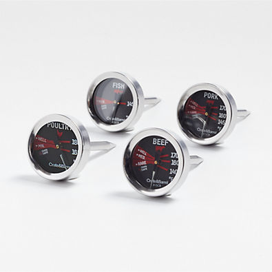 View Crate & Barrel Grill Button Thermometers, Set of 4 details