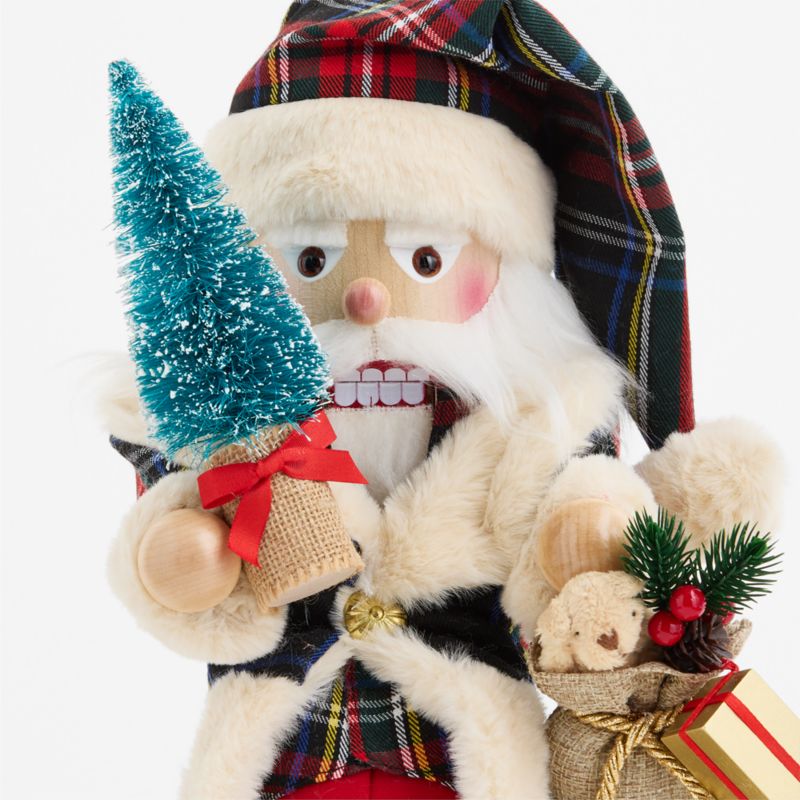 Plaid Santa Handmade German Christmas Nutcracker - image 3 of 5