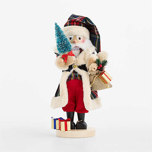 Plaid Santa Handmade German Christmas Nutcracker