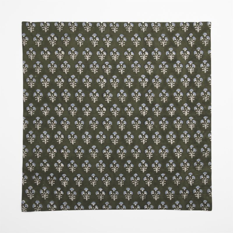 Green Block Print Cotton Dinner Napkin, Set of 4 - image 1 of 3