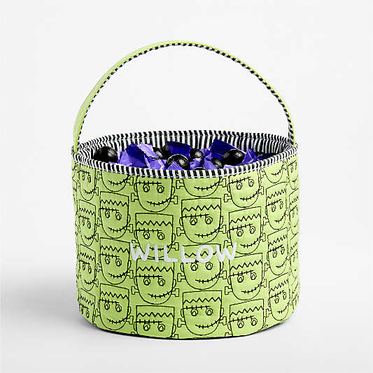 Green Frankenstein Halloween Kids Treat Bag