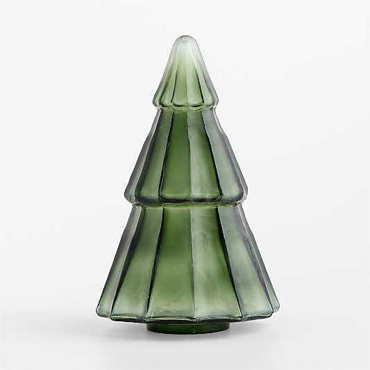 Green Glass Christmas Tree, Large 13.5"