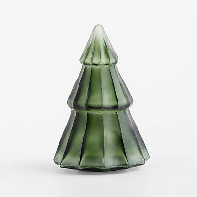 Green Glass Christmas Tree, Medium 9.5"