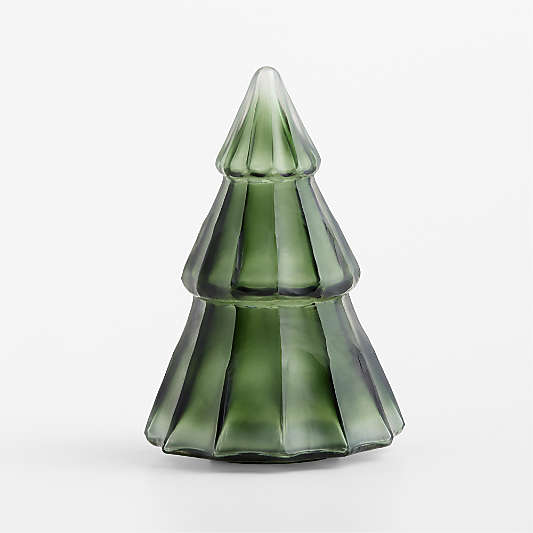Green Glass Christmas Tree, Medium 9.5"
